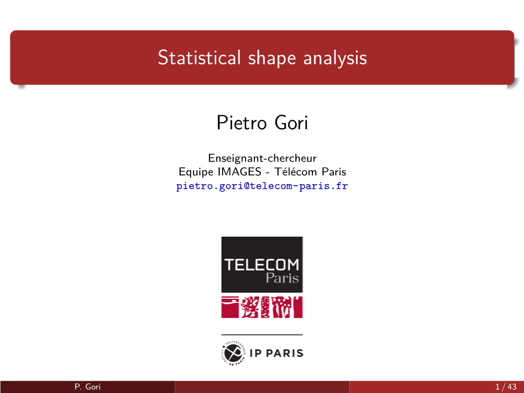 Statistical Shape Analysis