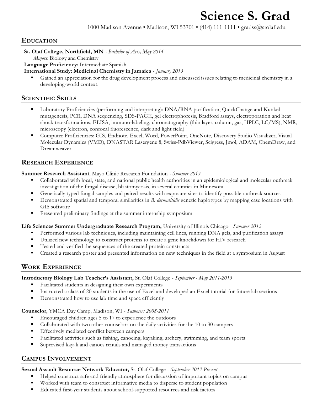 Resume Sample