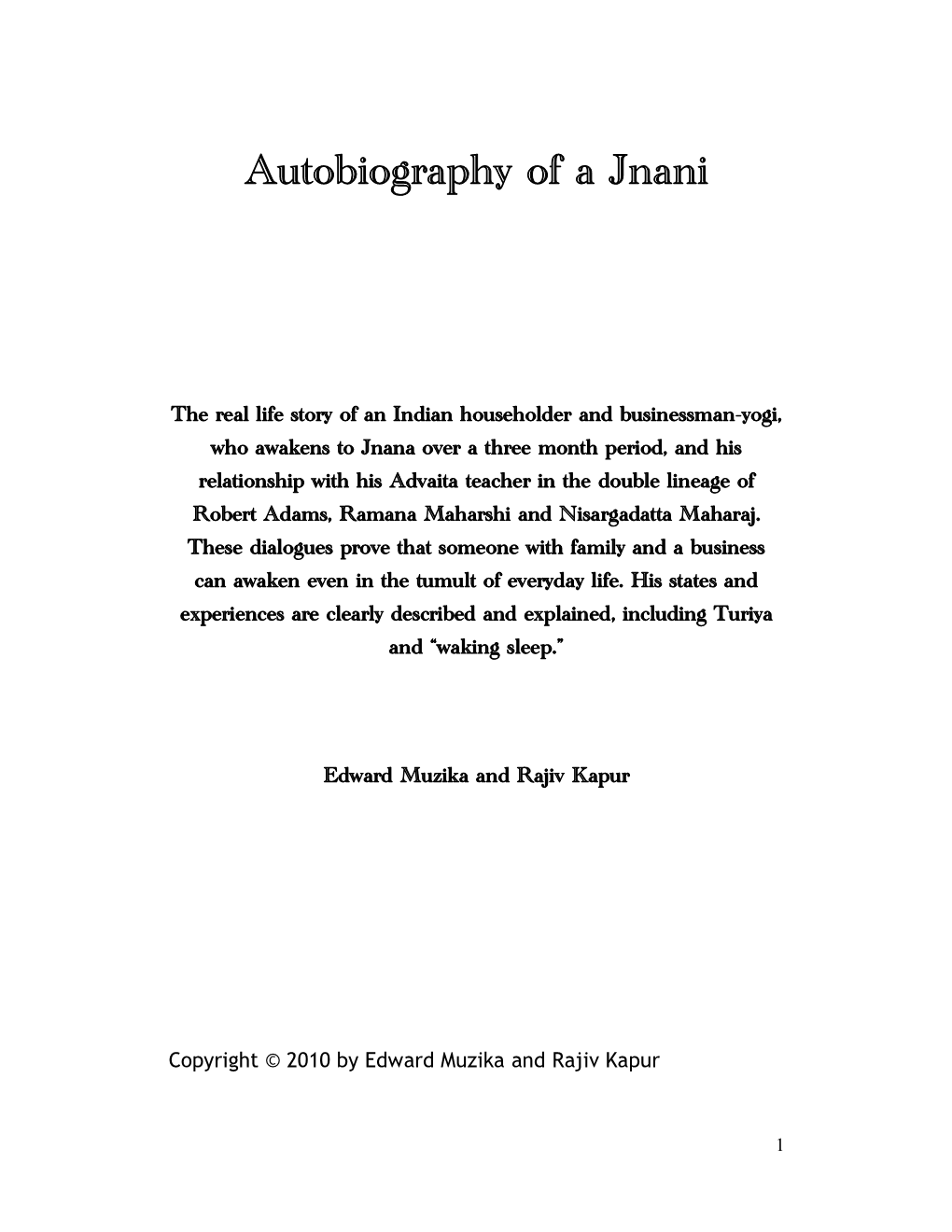 Autobiography of a Jnani