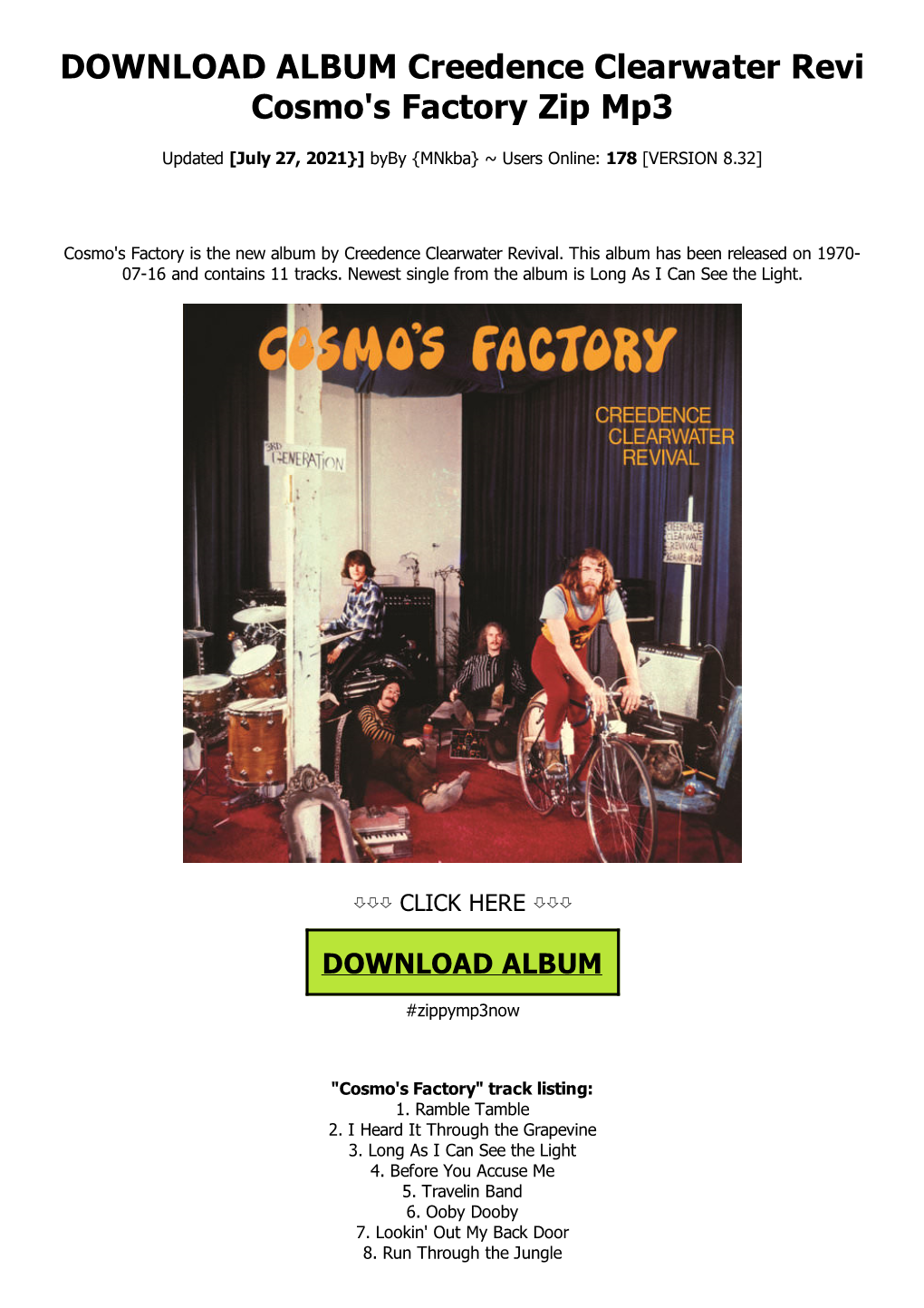 DOWNLOAD ALBUM Creedence Clearwater Revi Cosmo's Factory Zip Mp3