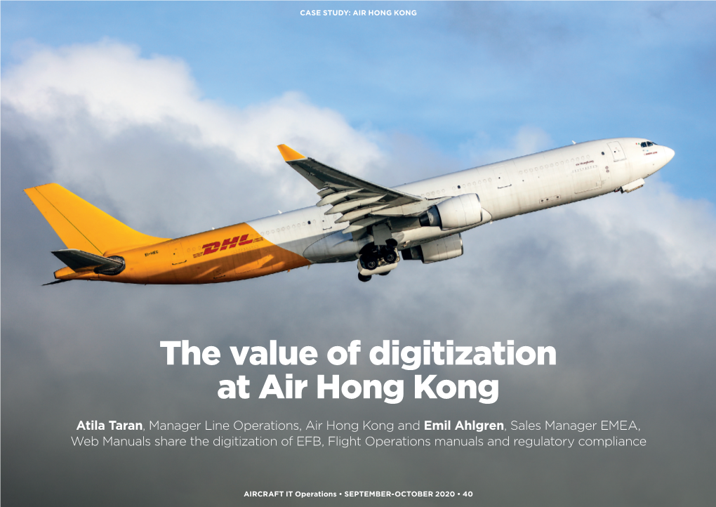 The Value of Digitization at Air Hong Kong