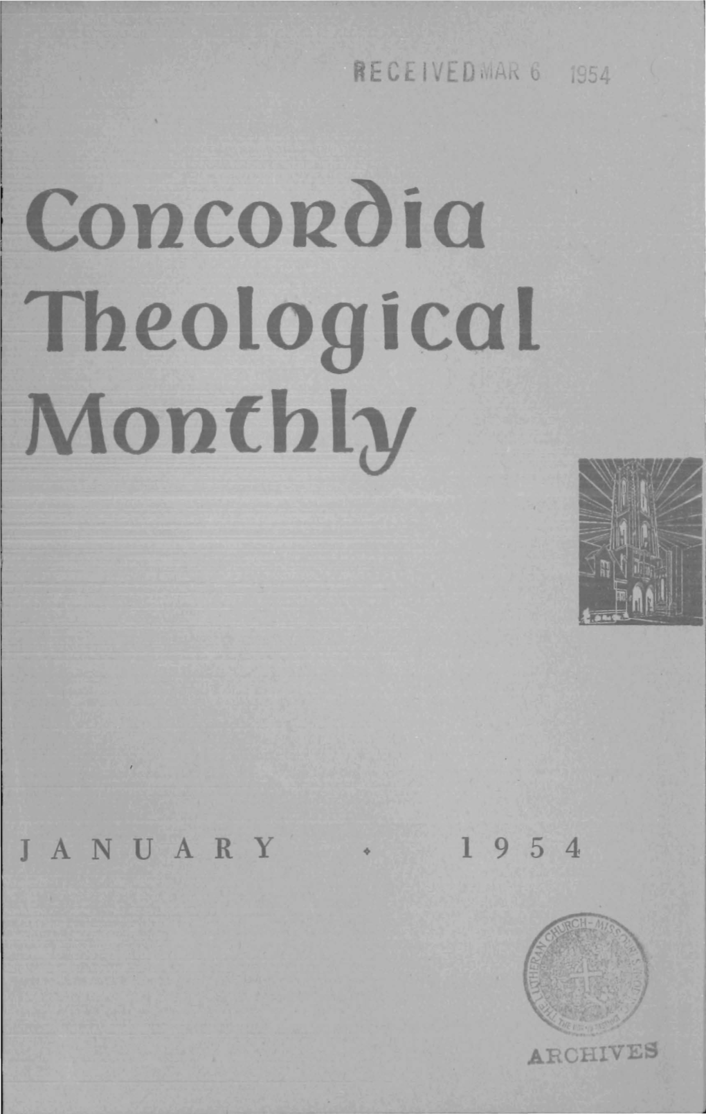 Concoll()Ia Theological Monthly