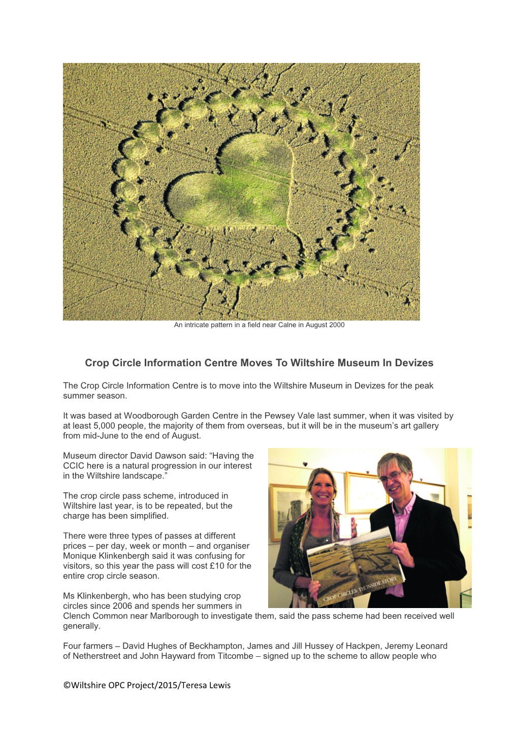 Crop Circle Information Centre Moves to Wiltshire Museum in Devizes