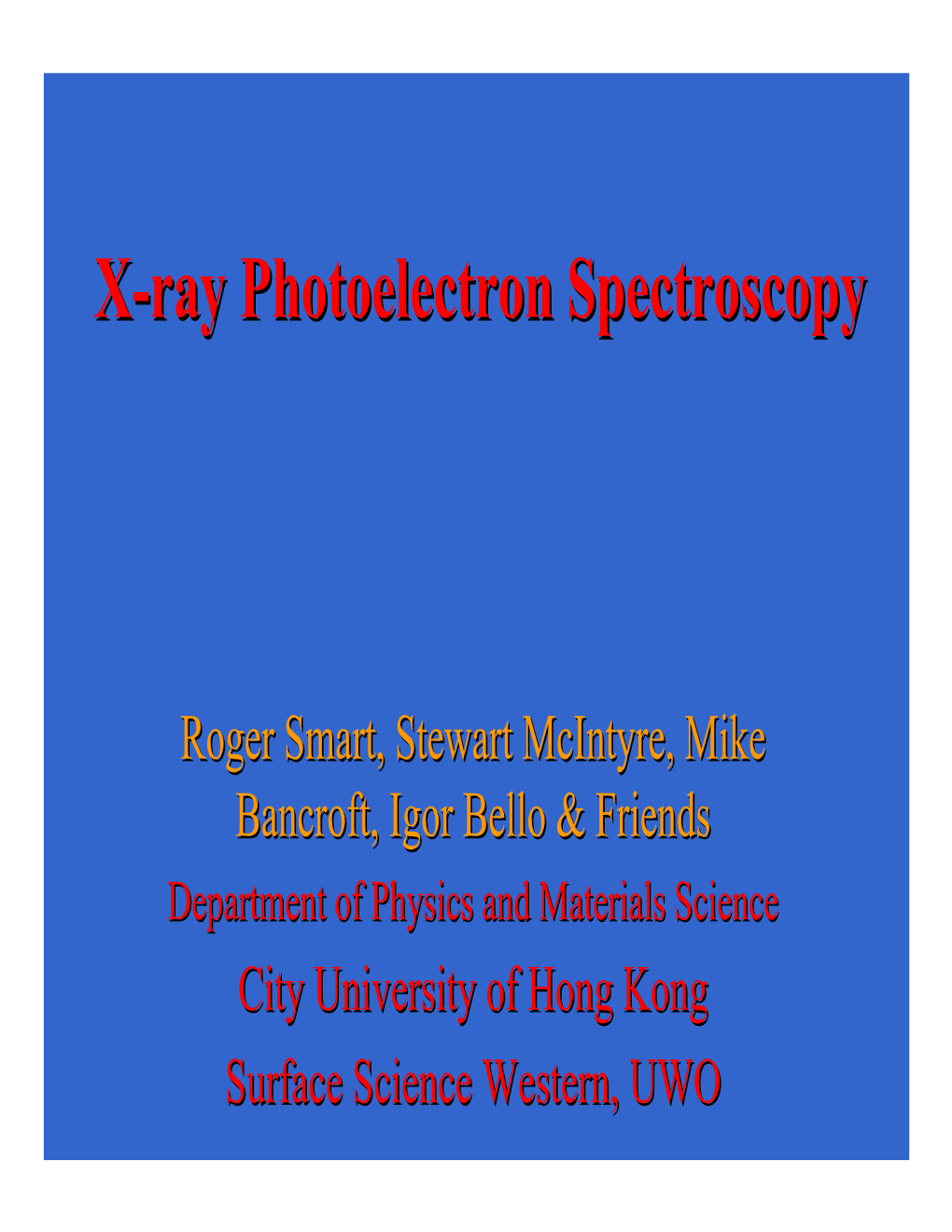 X-Ray Photoelectron Spectroscopy