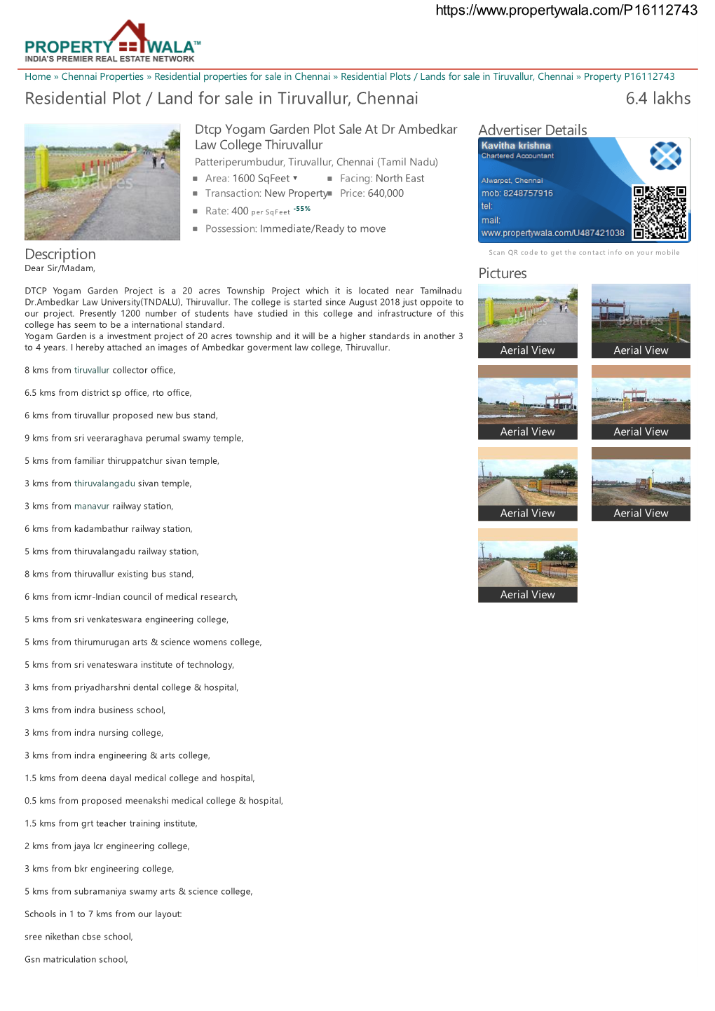 Residential Plot / Land for Sale in Tiruvallur, Chennai (P16112743