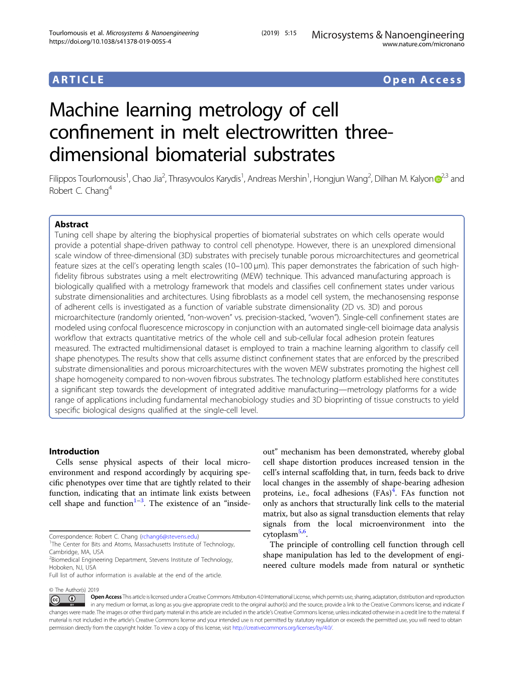 Machine Learning Metrology of Cell