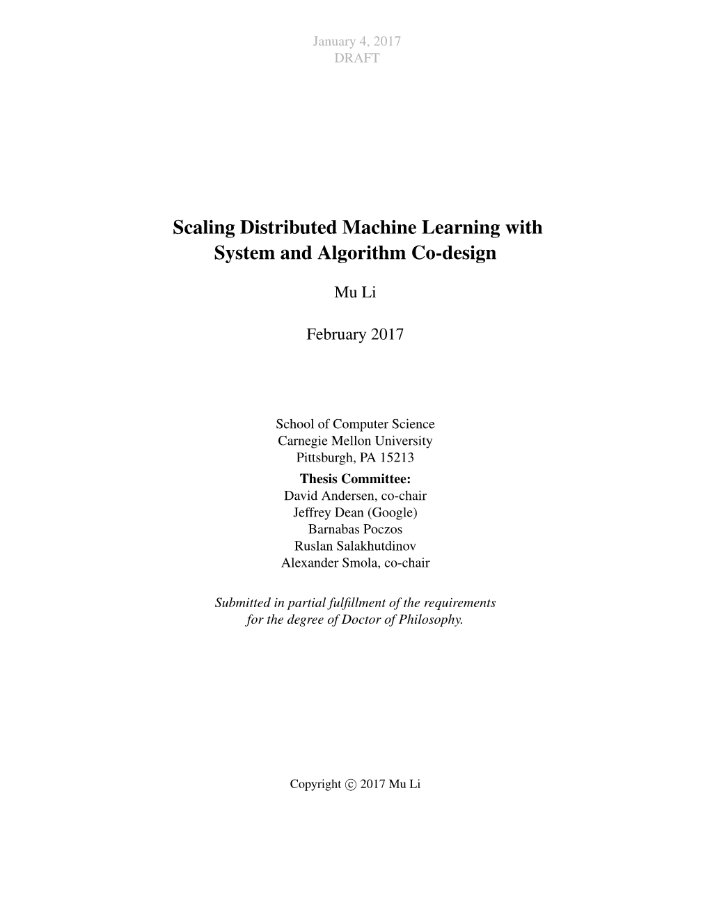 Scaling Distributed Machine Learning with System and Algorithm Co-Design