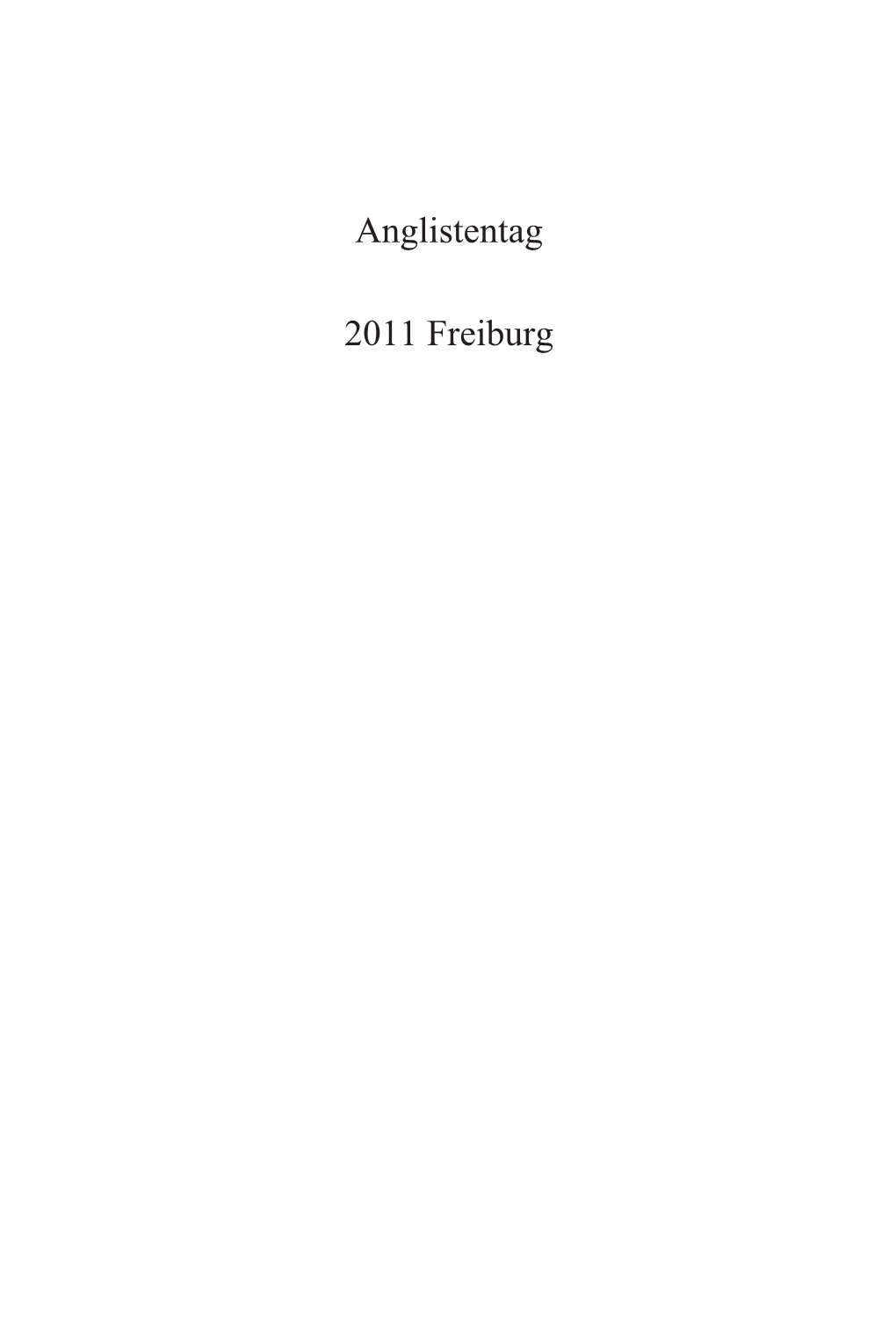 Anglistentag 2011 Freiburg