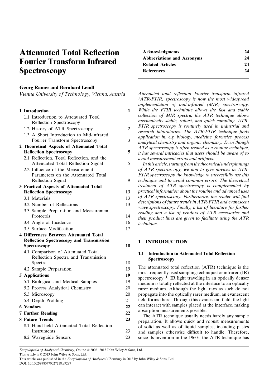 "Attenuated Total Reflection Fourier Transform Infrared Spectroscopy" In