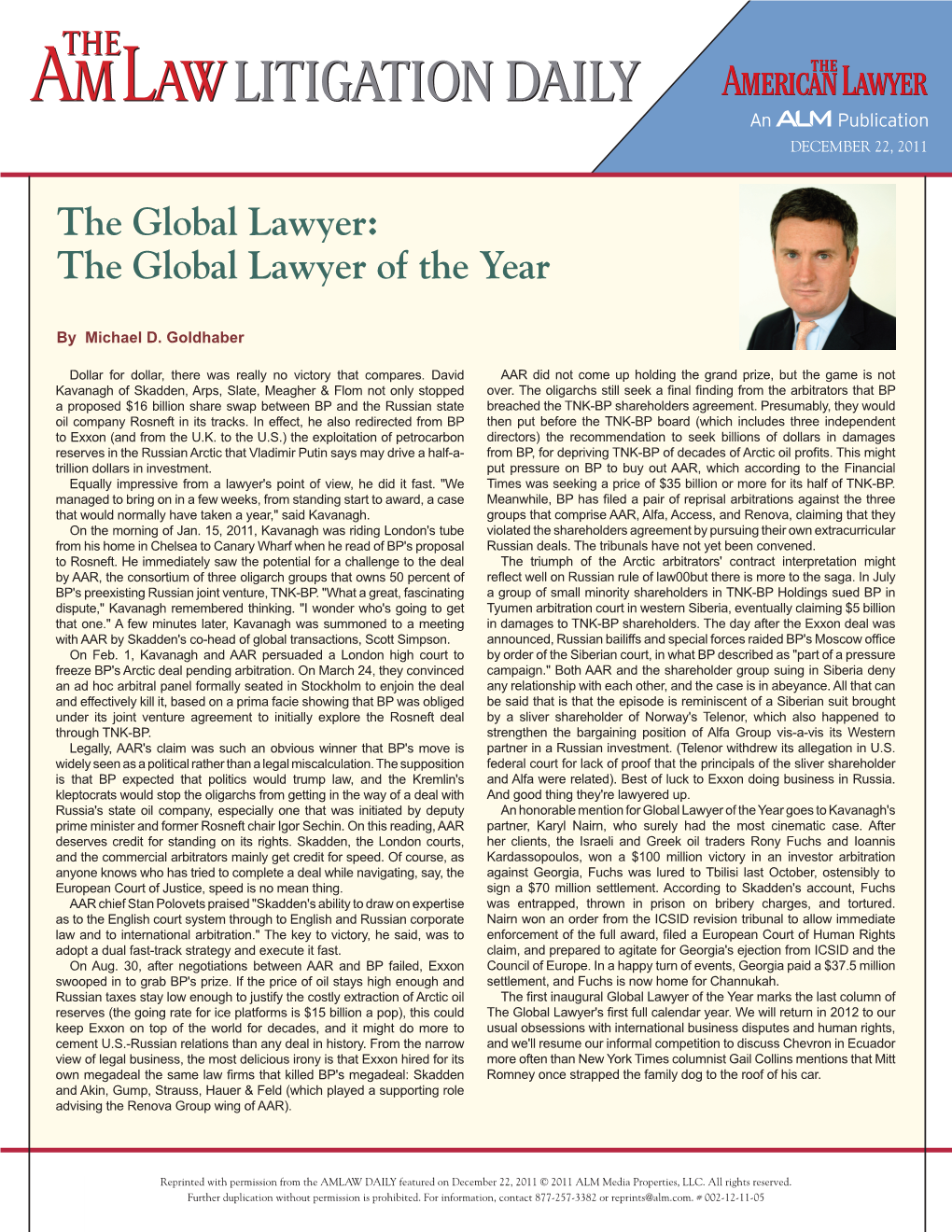 The Global Lawyer of the Year