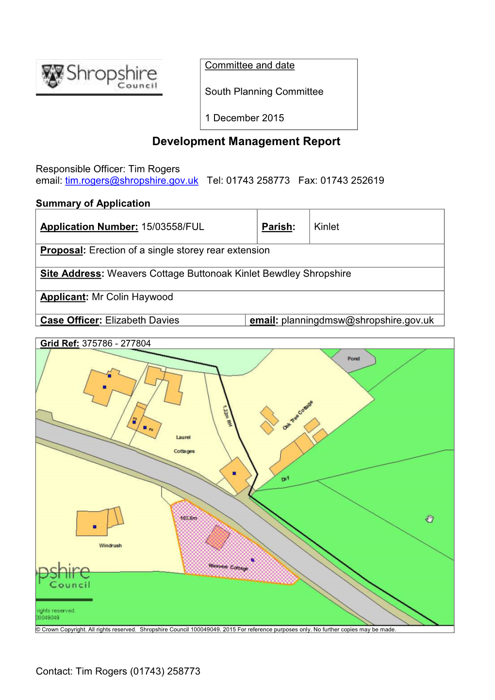 Development Management Report