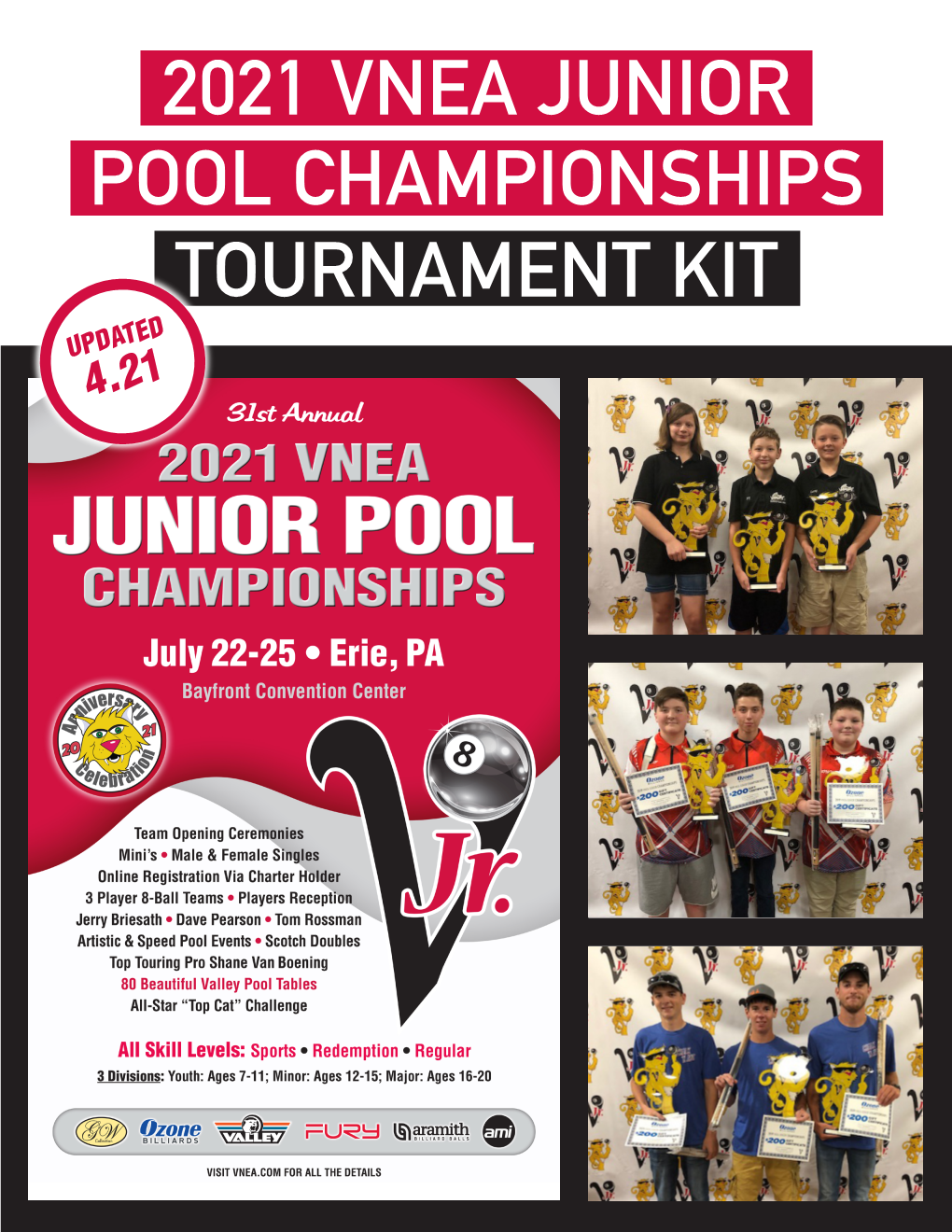 2021 Vnea Junior Pool Championships Tournament Kit Updated 4.21 Notice: Recent Tournament Changes