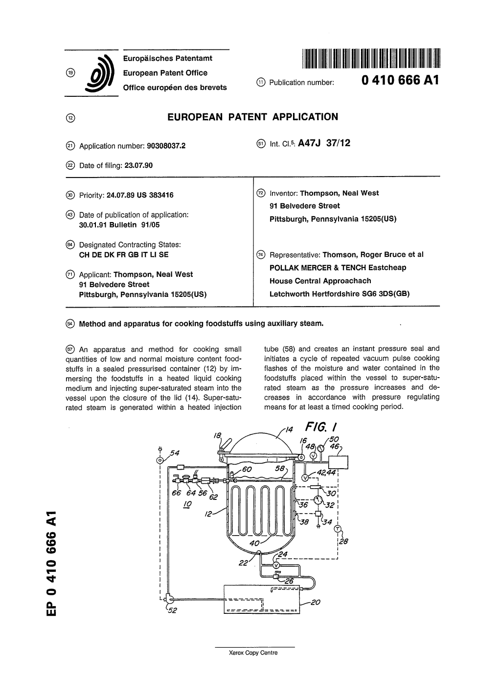 Method and Apparatus for Cooking Foodstuffs Using Auxiliary Steam