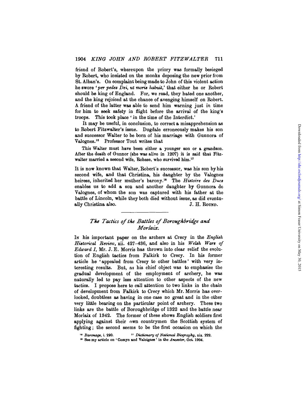 1904 KINO JOHN and ROBERT FITZWALTER 711 the Tactics Of