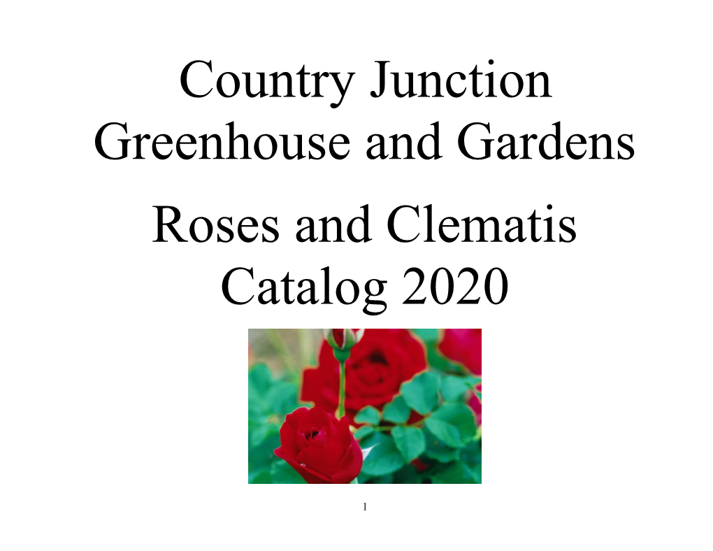 Roses and Clematis Catalog 2020