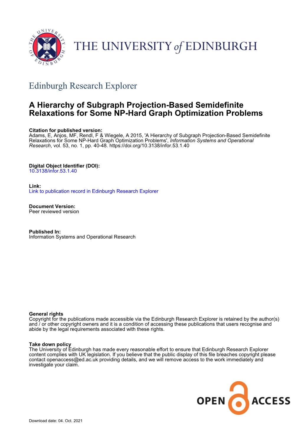 A Hierarchy of Subgraph Projection-Based Semidefinite