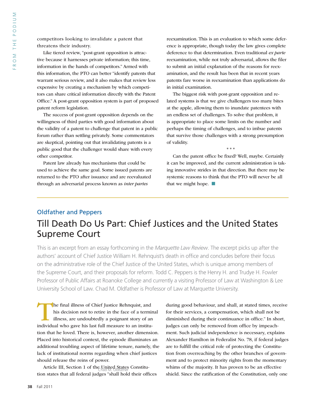 Chief Justices and the United States Supreme Court