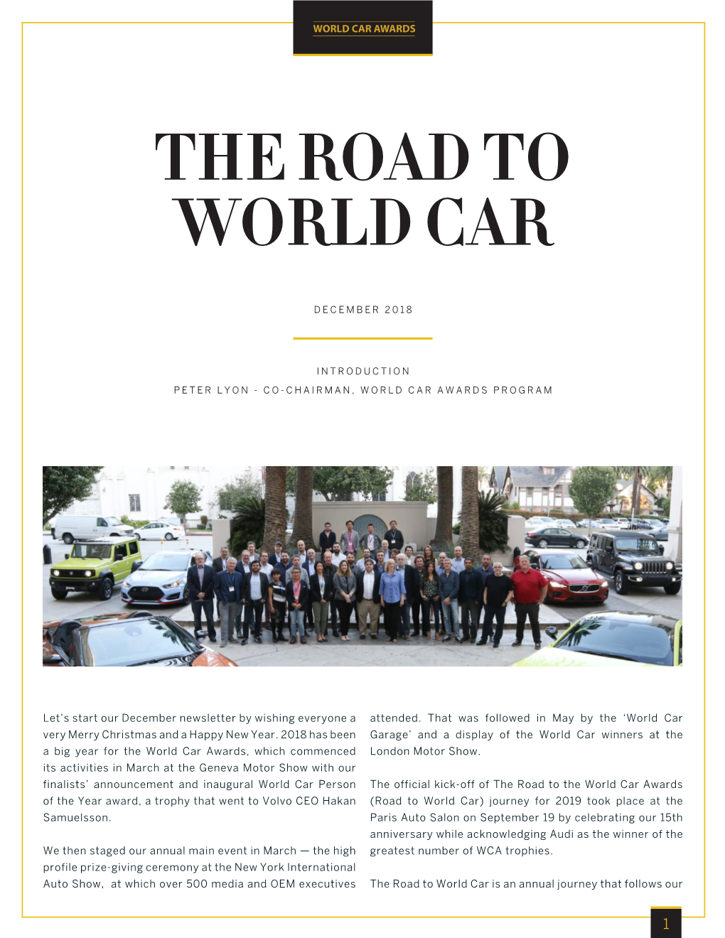 The Road to World Car