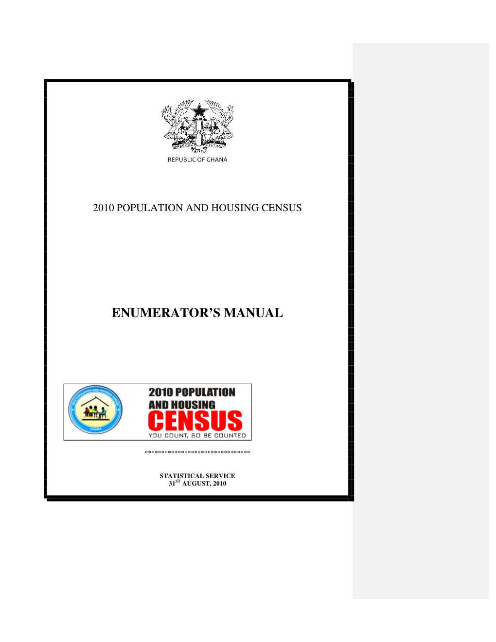 Enumerator's Manual F