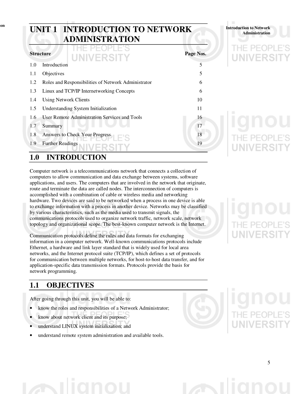 UNIT 1 INTRODUCTION to NETWORK Administration ADMINISTRATION