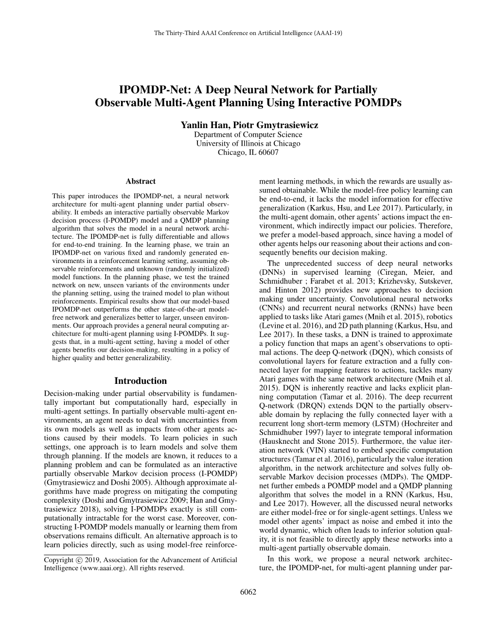 IPOMDP-Net: a Deep Neural Network for Partially Observable Multi-Agent Planning Using Interactive Pomdps