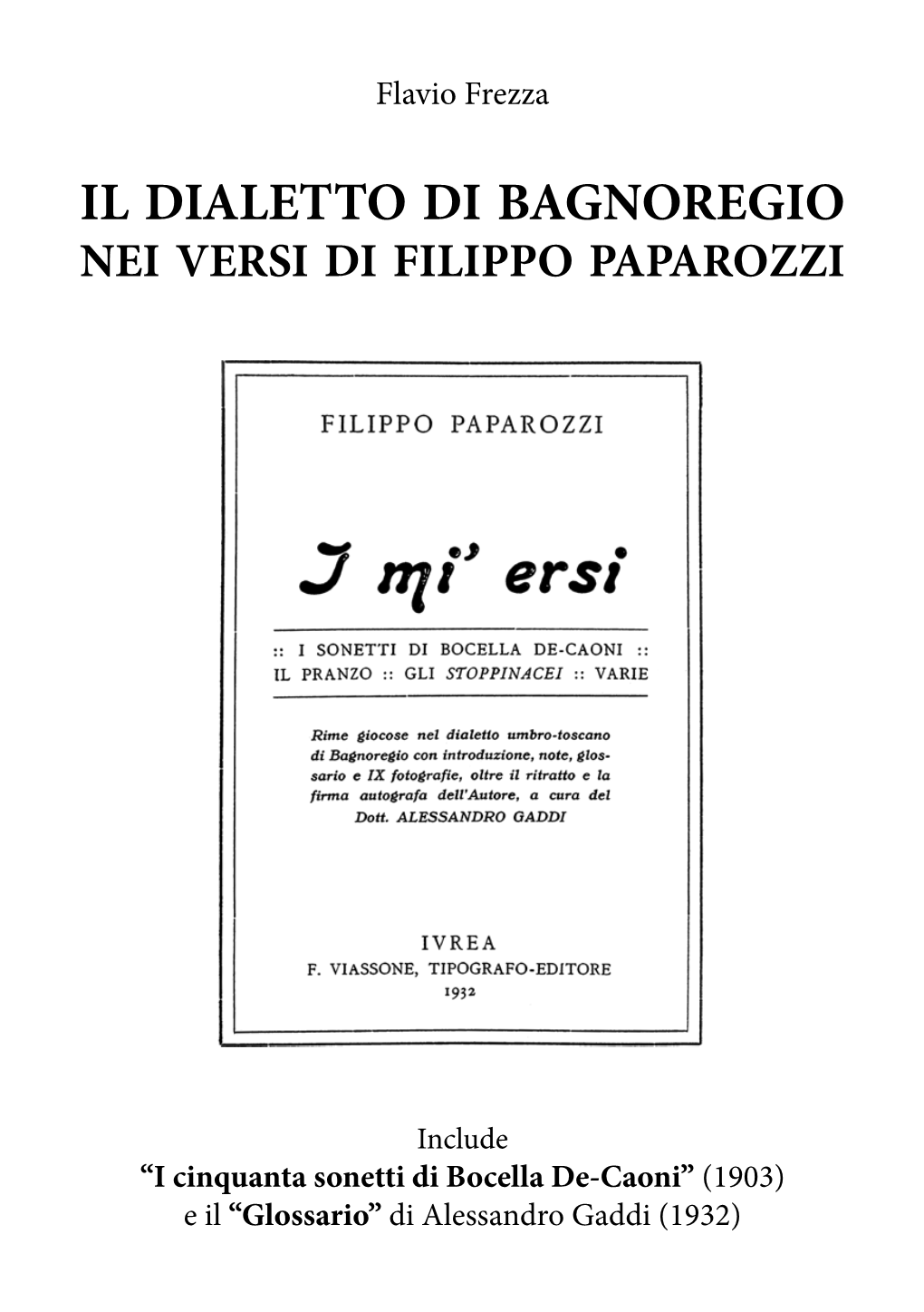 Il Dialetto Di Bagnoregio Nei Versi Di Filippo Paparozzi