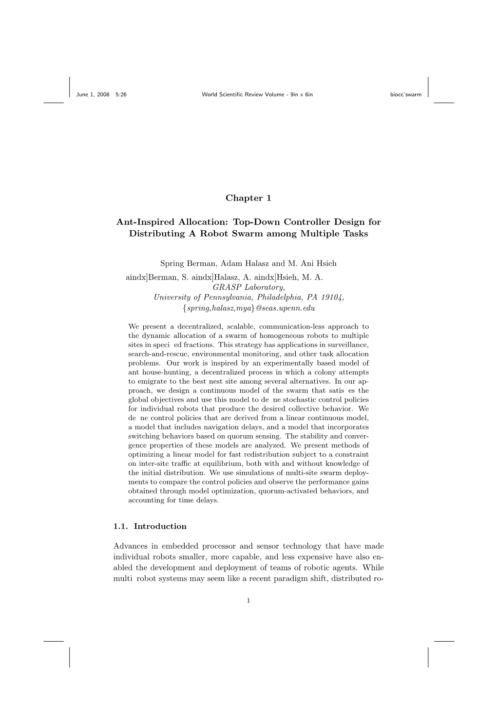 Top-Down Controller Design for Distributing a Robot Swarm Among Multiple Tasks