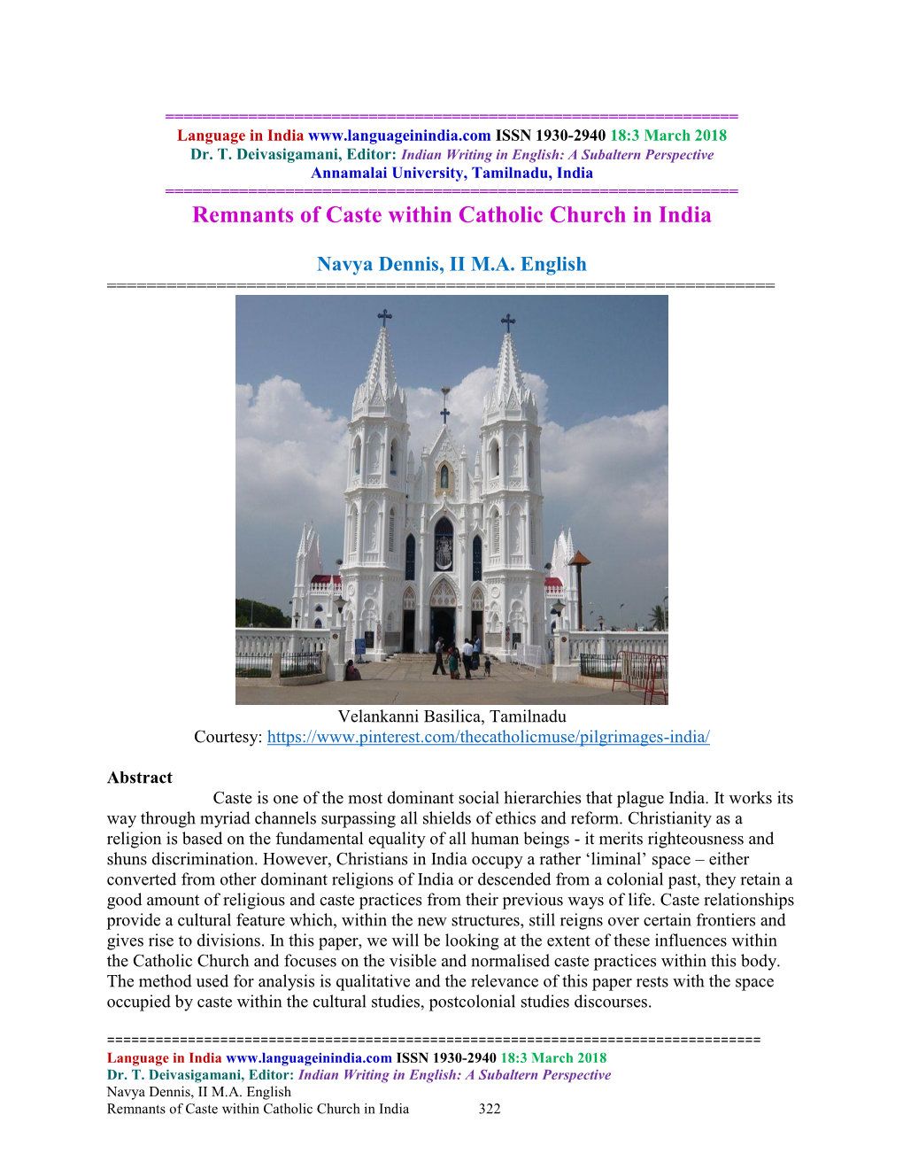 Remnants of Caste Within Catholic Church in India