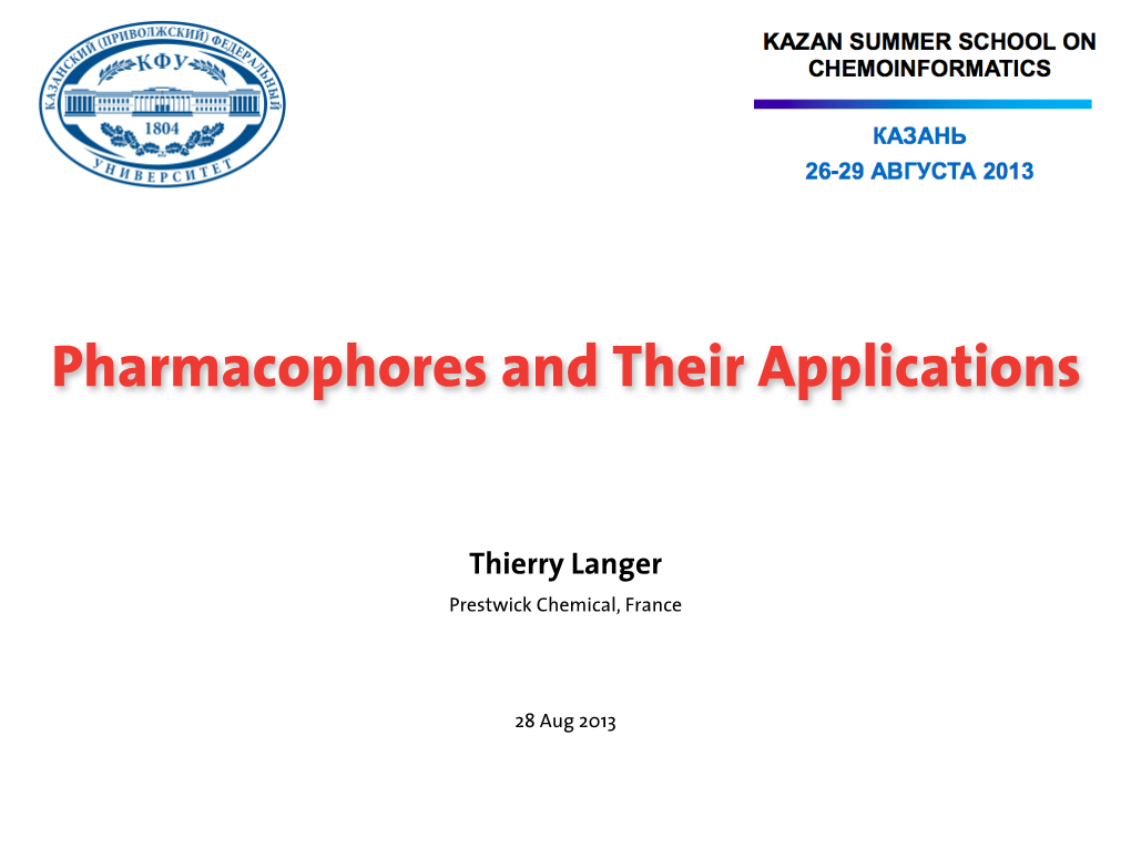 Pharmacophores and Their Applications