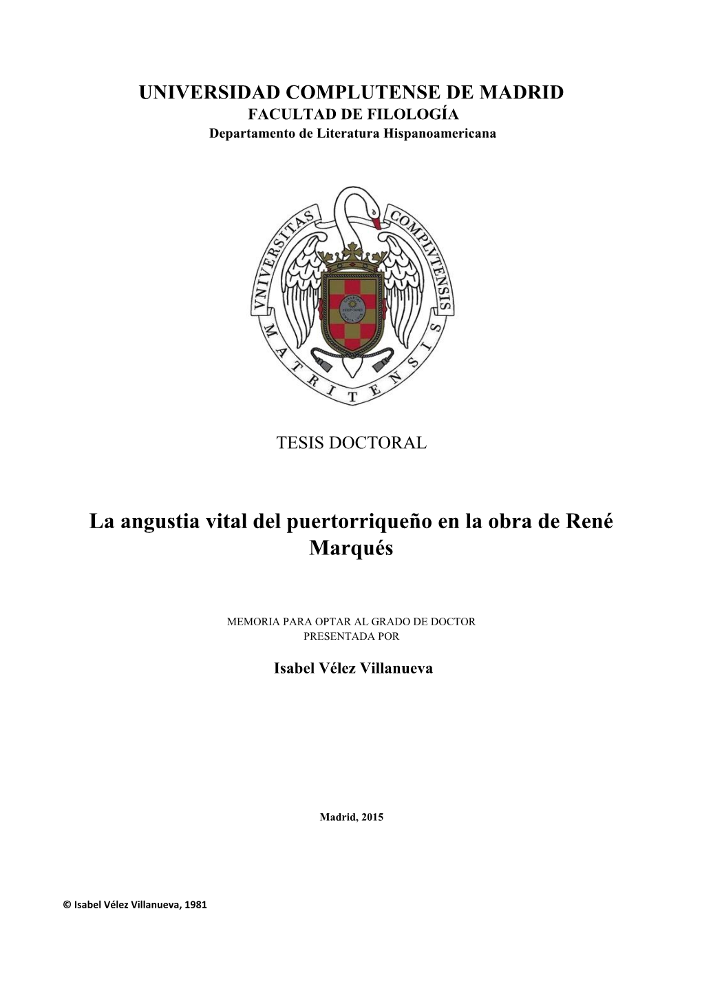 La Angustia Vital Del Puertorriqueño En La Obra De René Marqués