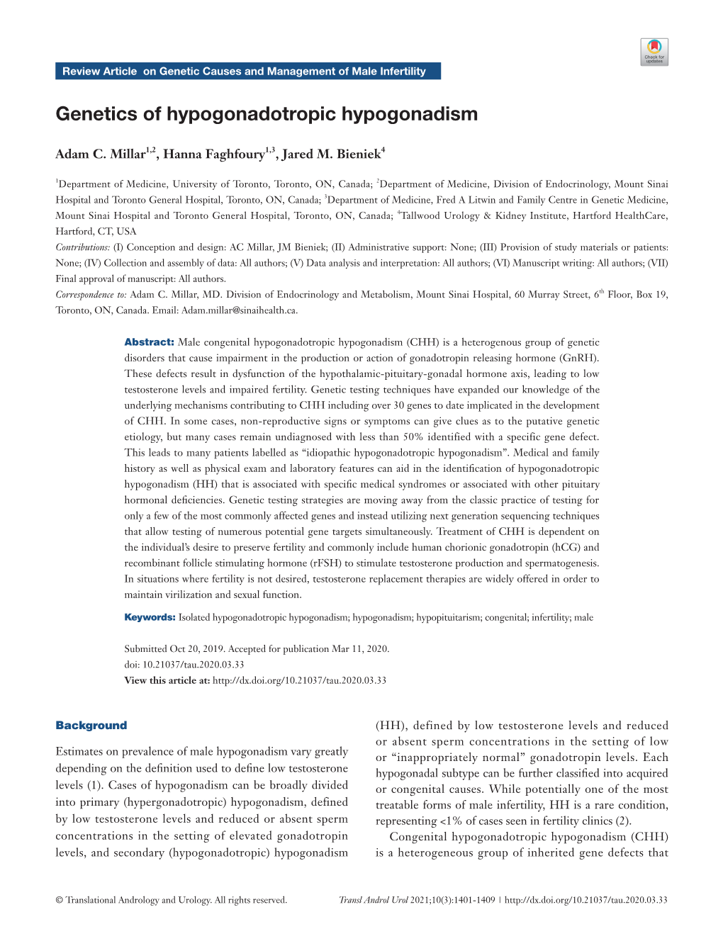 Genetics of Hypogonadotropic Hypogonadism