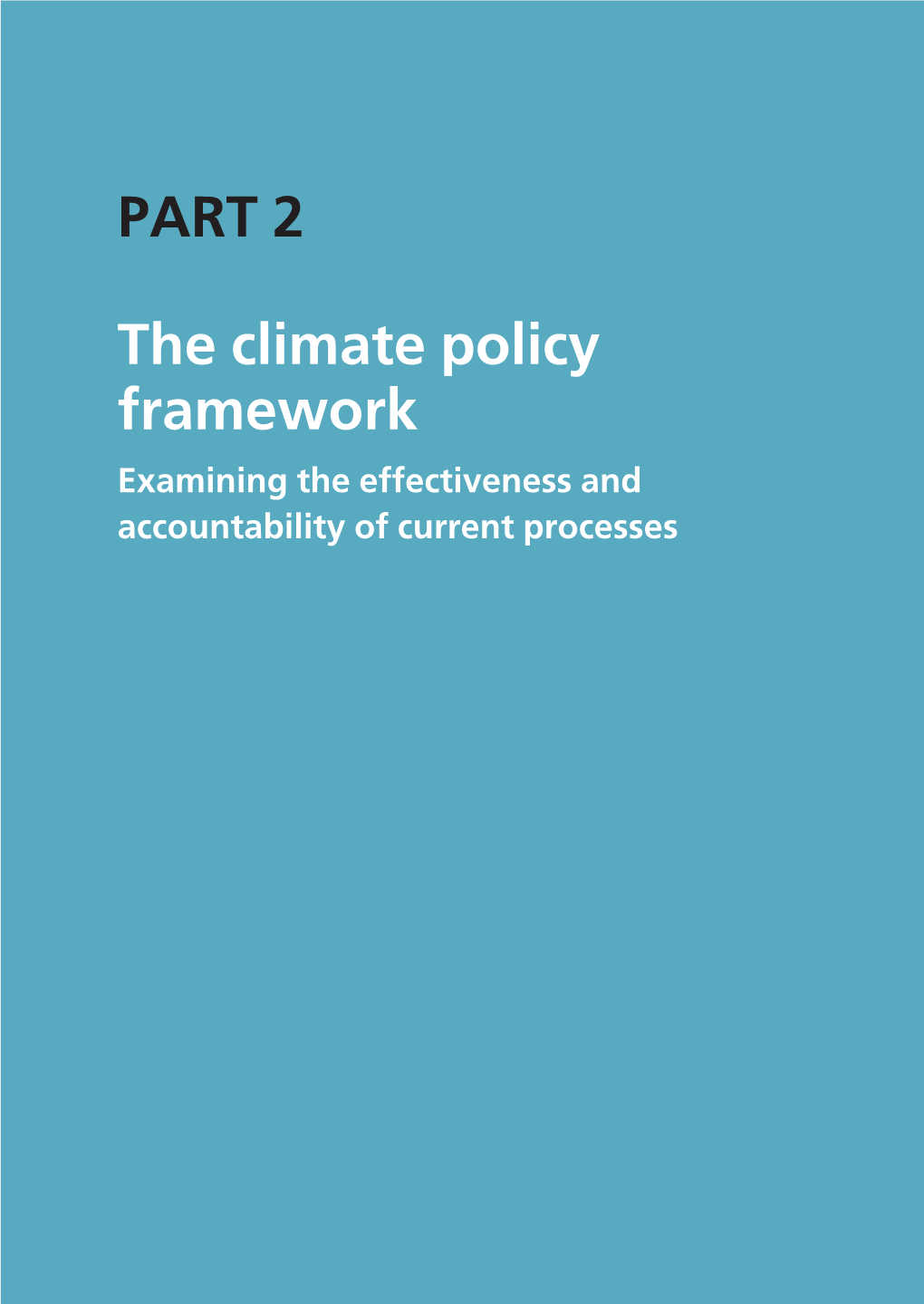 PART 2 the Climate Policy Framework