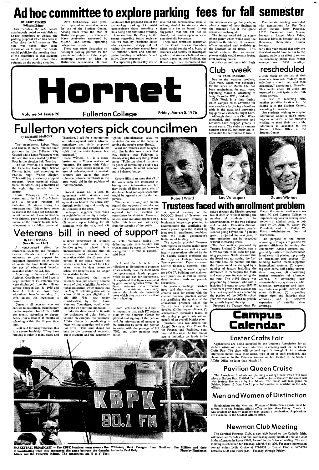 The Hornet, 1923 - 2006 - Link Page Previous Volume 54, Issue 19 Next Volume 54, Issue 21