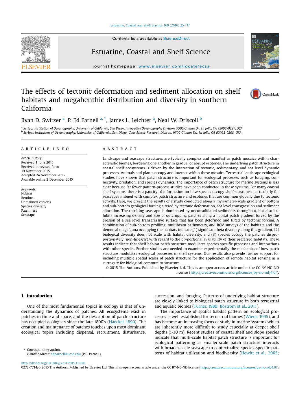 Estuarine, Coastal and Shelf Science 169 (2016) 25E37