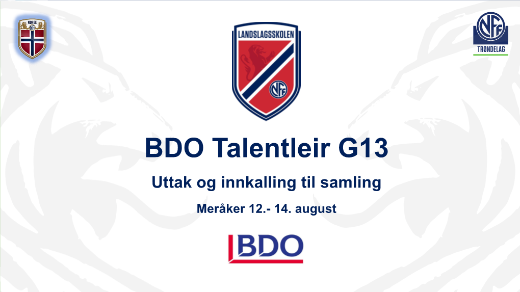 BDO Talentleir G13 2021