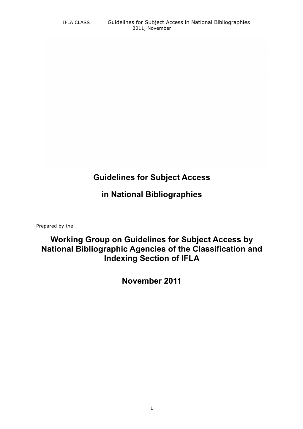 Guidelines for Subject Access in National Bibliographies 2011, November