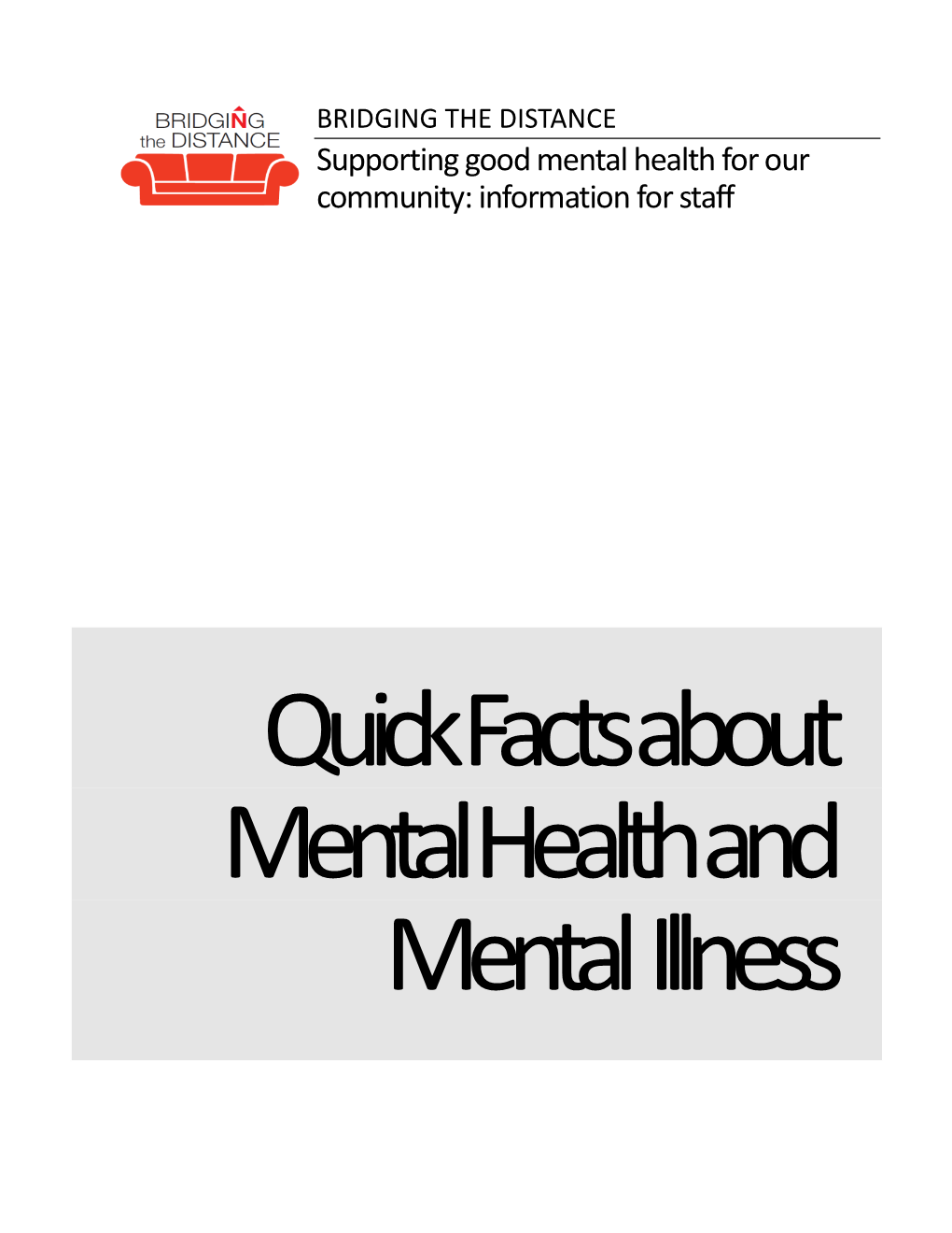 Supporting Good Mental Health for Our Community: Information for Staff
