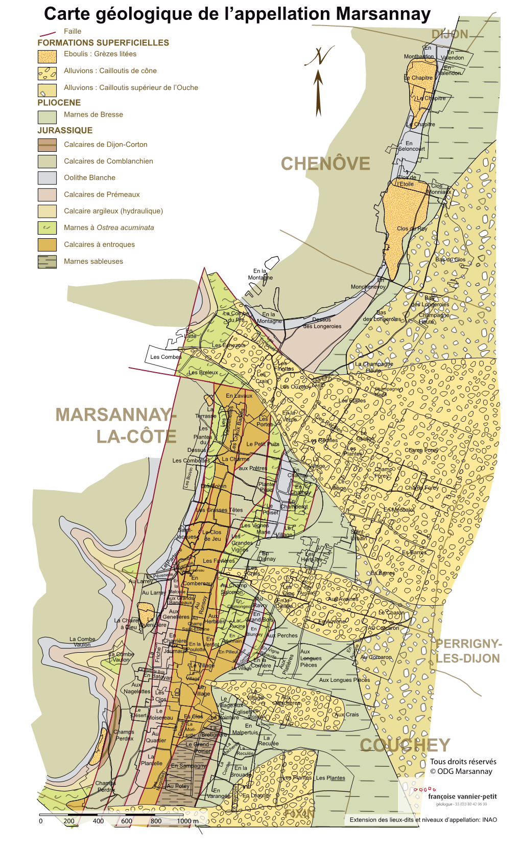 Carte Géologique De L'appellation Marsannay