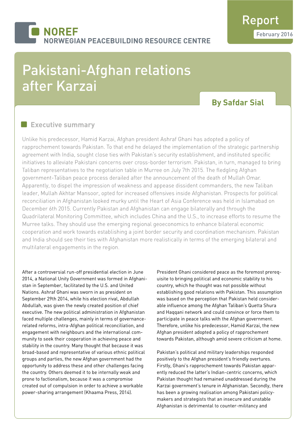 Pakistani-Afghan Relations After Karzai