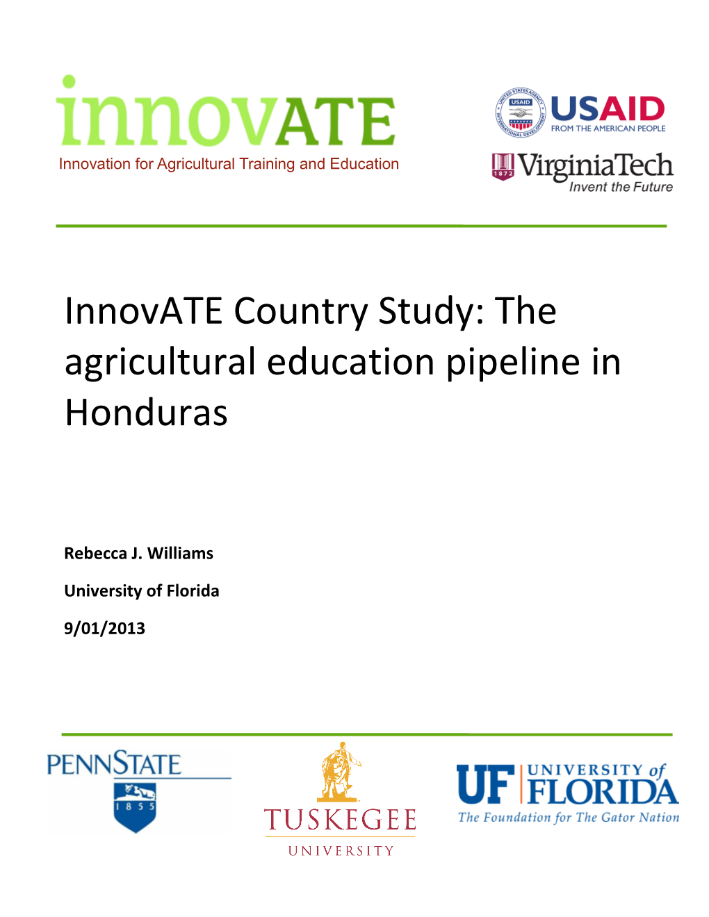 Innovate Country Study: the Agricultural Education Pipeline In
