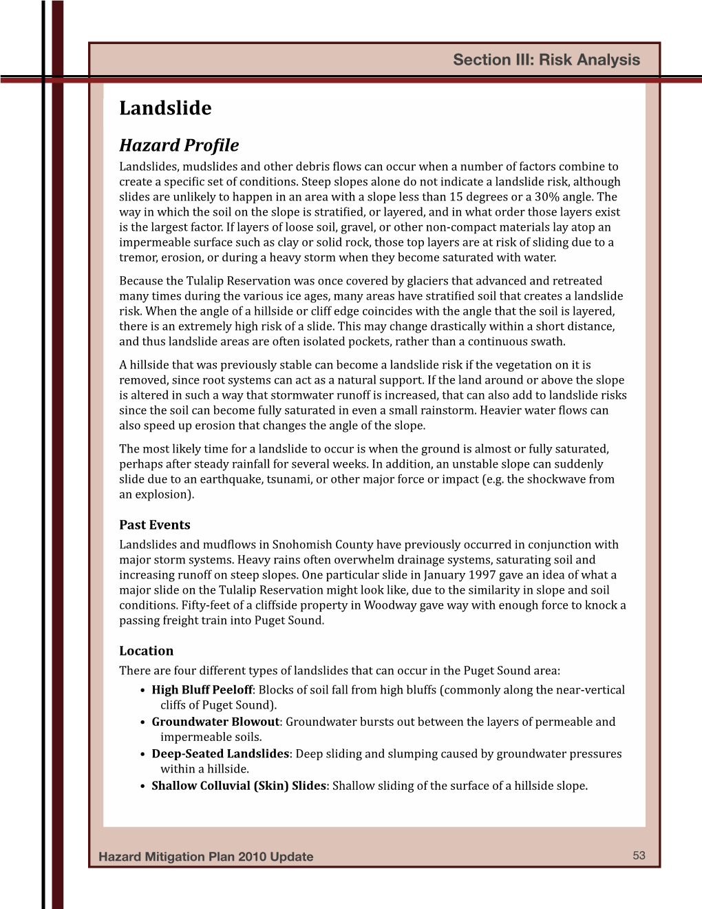 Landslide Hazard Profile