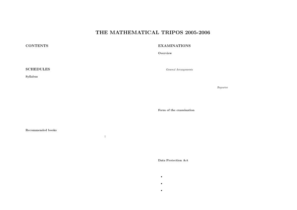 The Mathematical Tripos 2005-2006