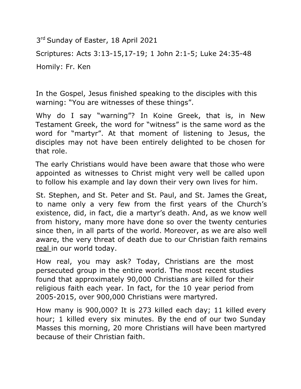 Homily-3Rd Sun. of Easter-18-04-21