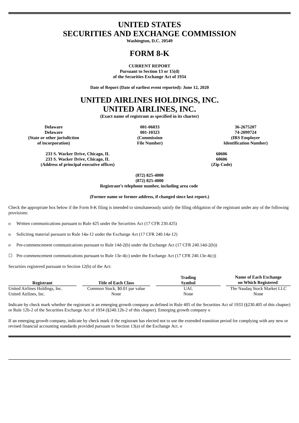 UNITED STATES SECURITIES and EXCHANGE COMMISSION Washington, D.C