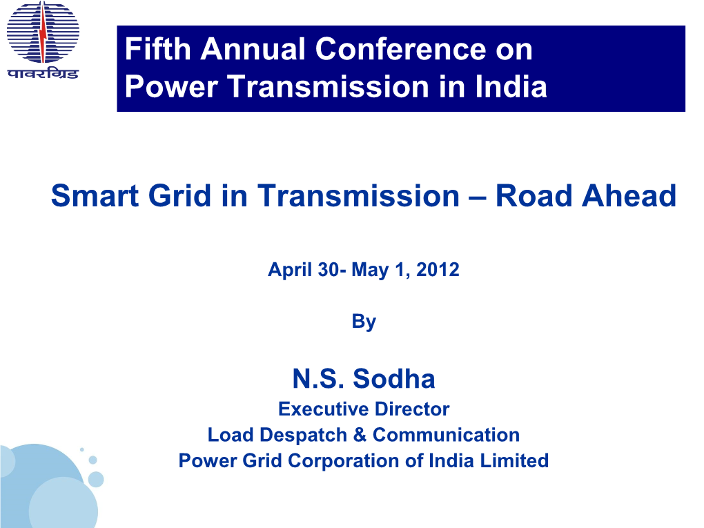 Smart Grid in Transmission – Road Ahead