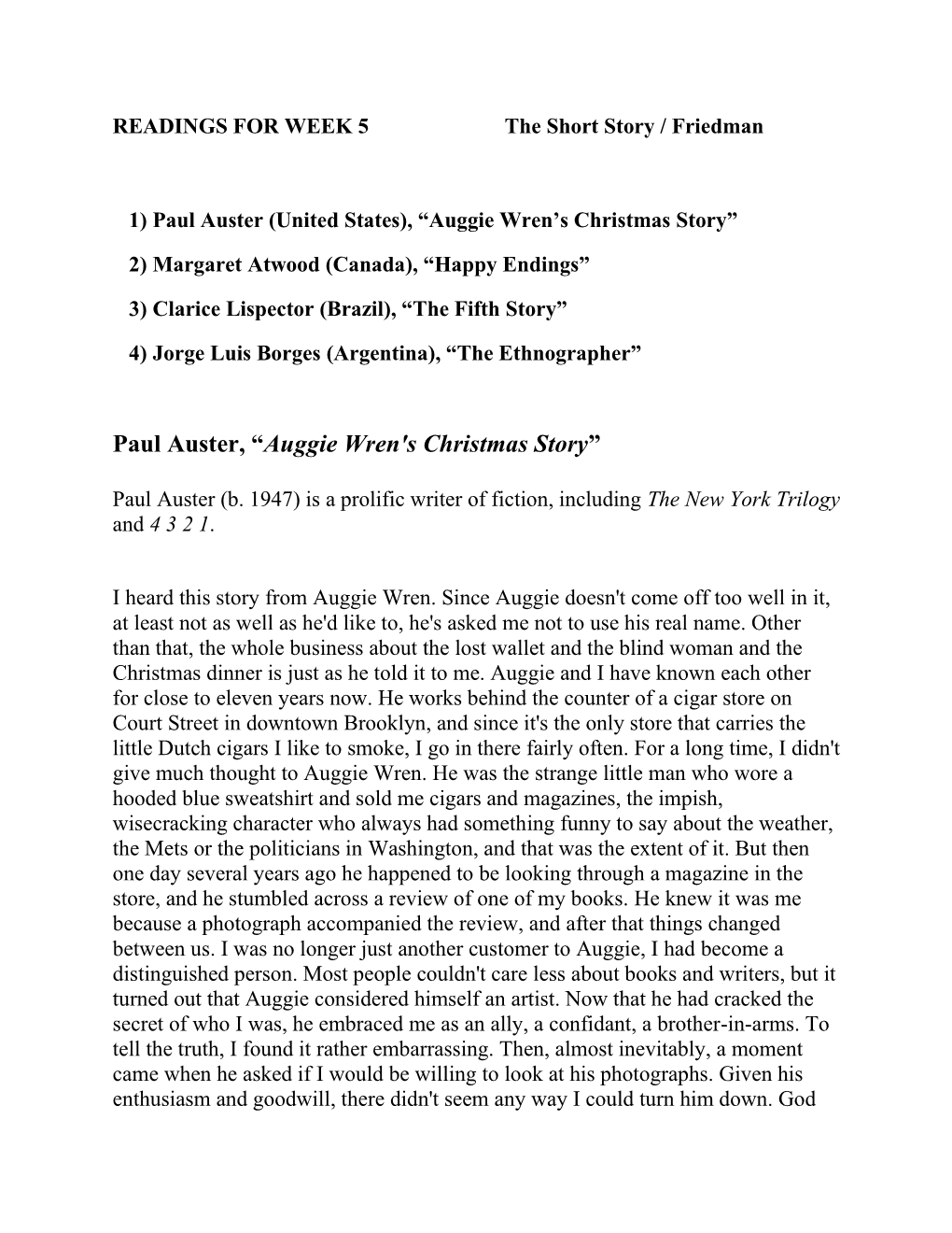 Auggie Wren's Christmas Story”