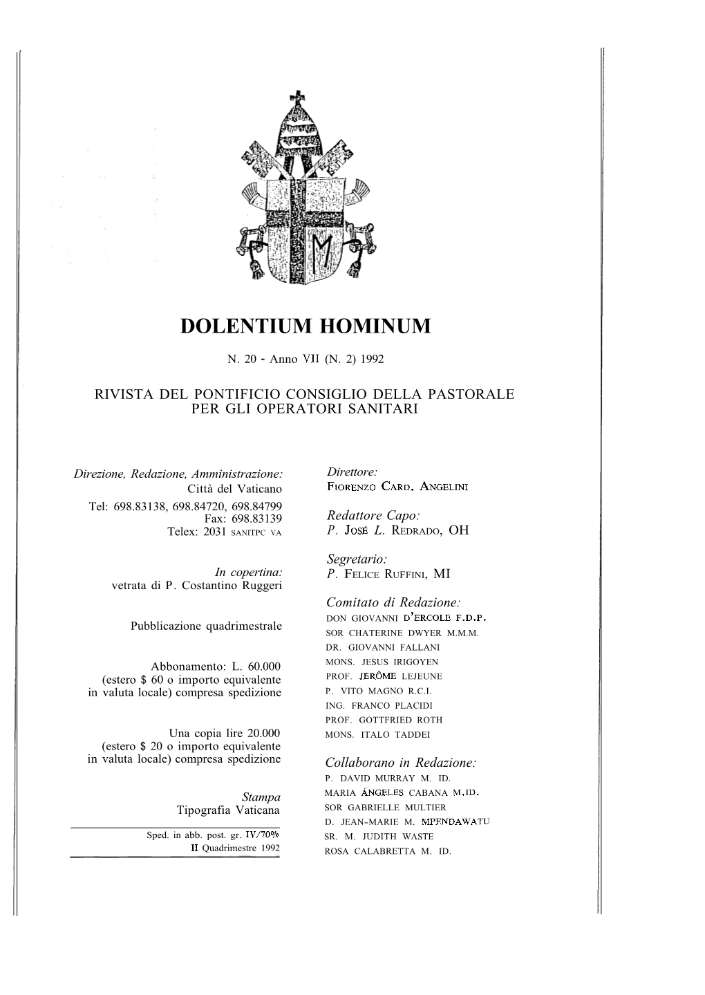 Dolentium Hominum N.20