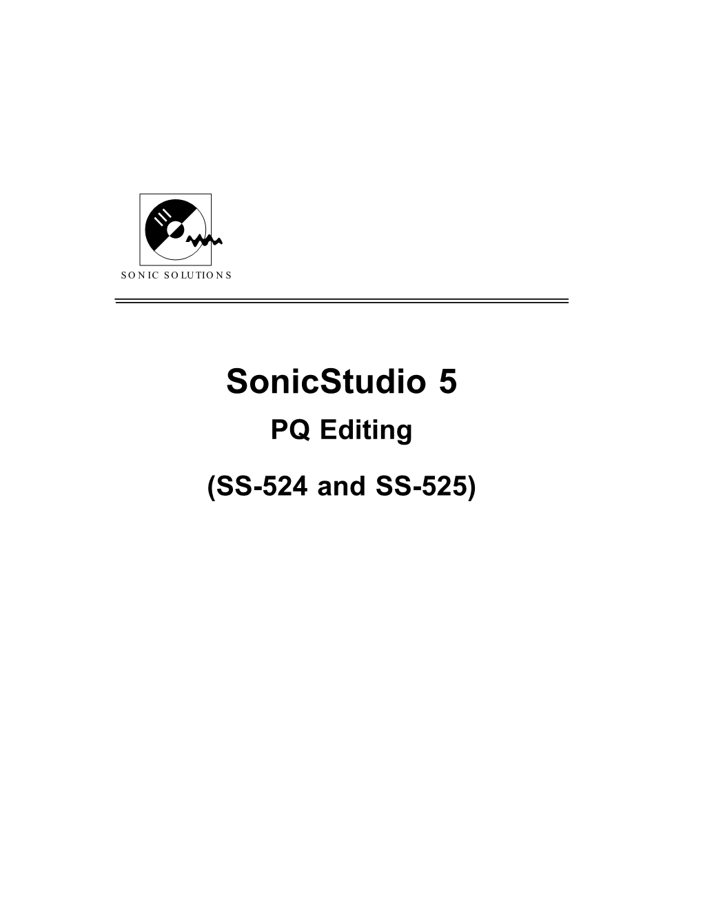 Sonicstudio 5 PQ Editing