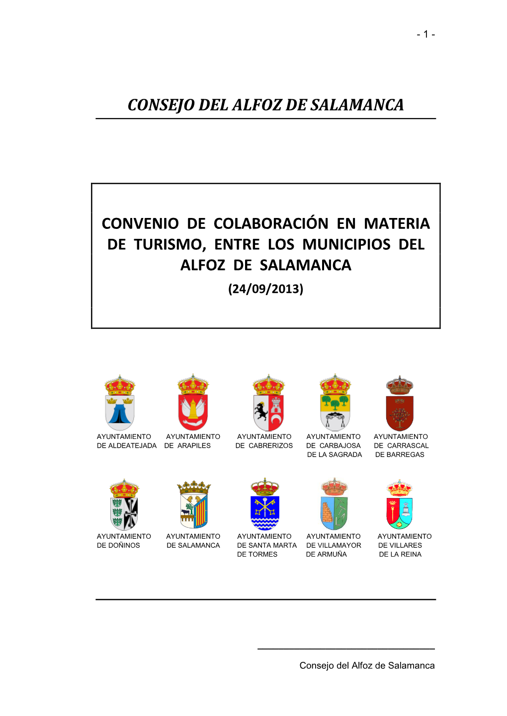 Consejo Del Alfoz De Salamanca Convenio De