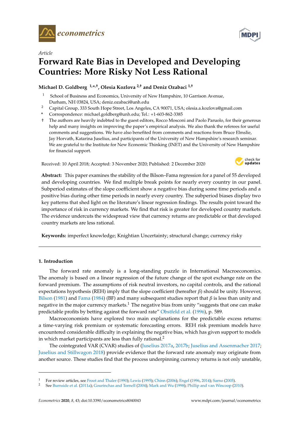 Forward Rate Bias in Developed and Developing Countries: More Risky Not Less Rational